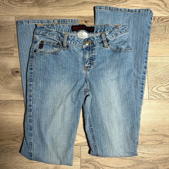 vintage y2k mudd medium wash low rise jeans size 5 - Picture 1 of 6